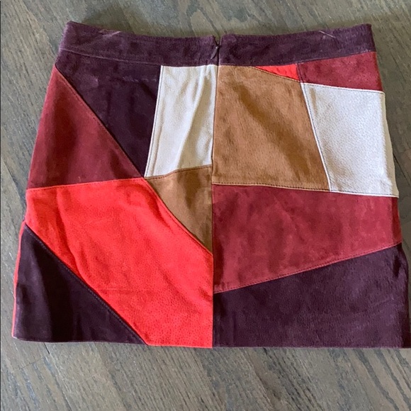 Vintage Boston Proper Suede Patchwork Miniskirt - Picture 3 of 6